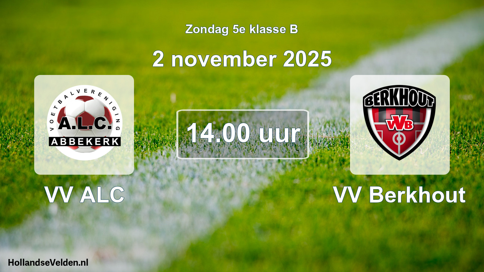 Scheduled Match: VV ALC - VV Berkhout (2 November 2025)