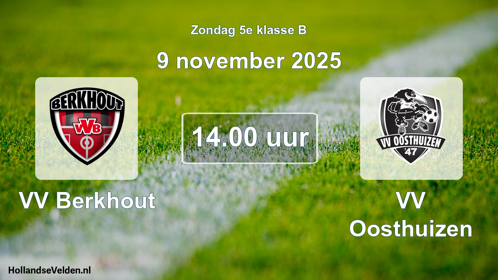 Scheduled Match: VV Berkhout - VV Oosthuizen (9 November 2025)