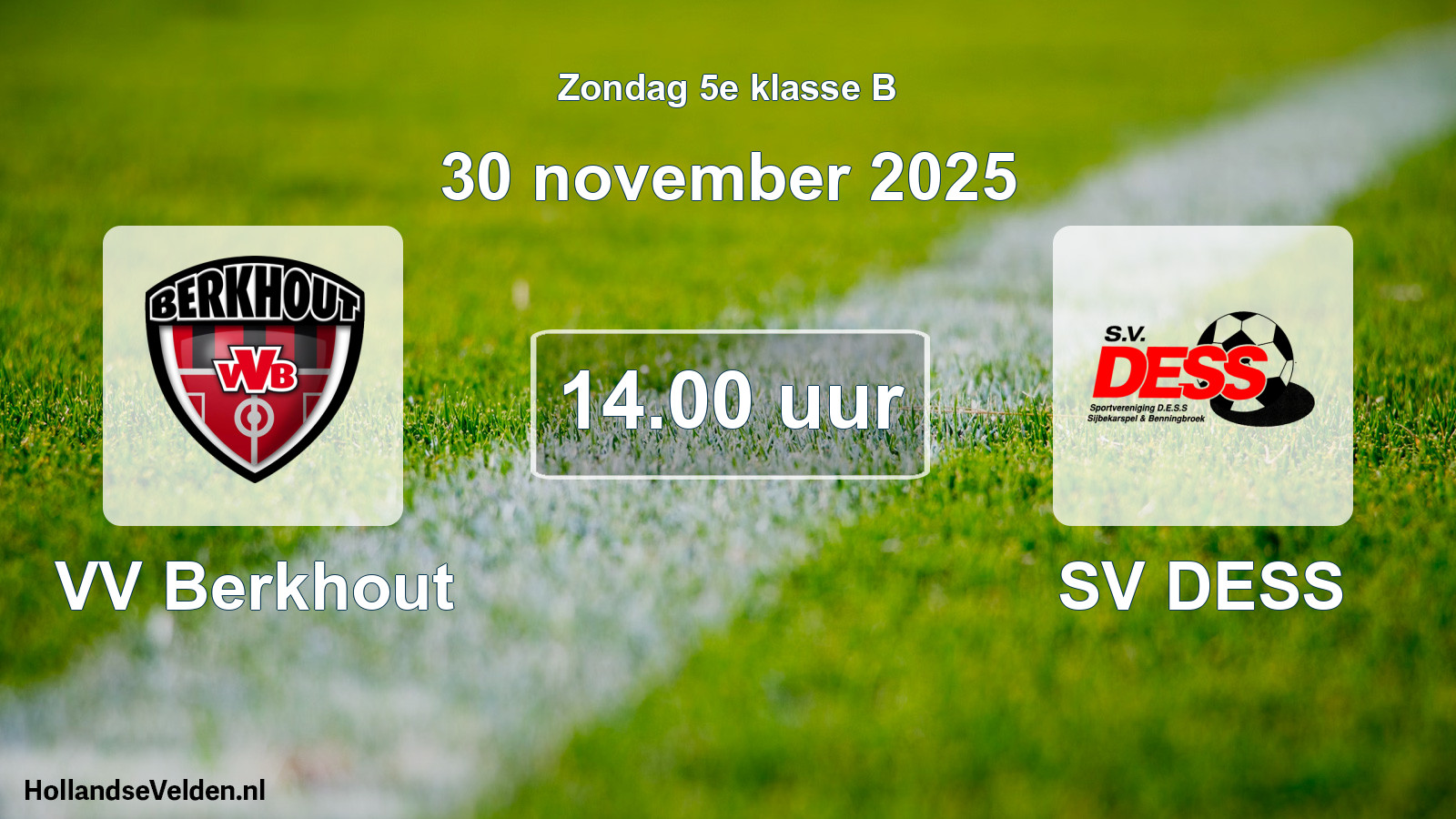 Scheduled Match: VV Berkhout - SV DESS (30 November 2025)