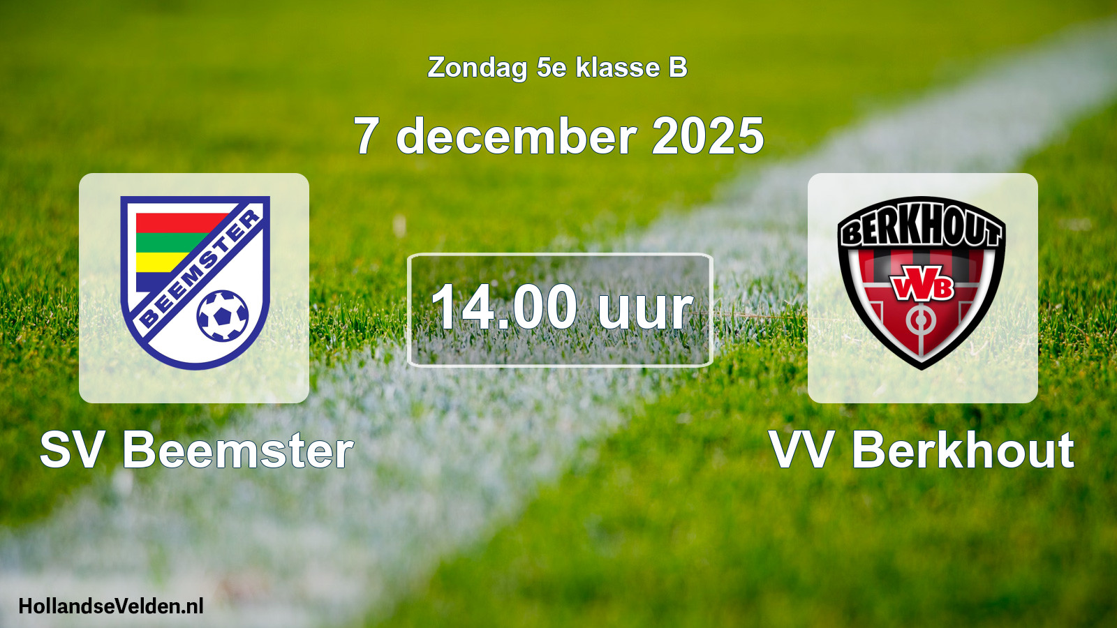 Scheduled Match: SV Beemster - VV Berkhout (7 December 2025)