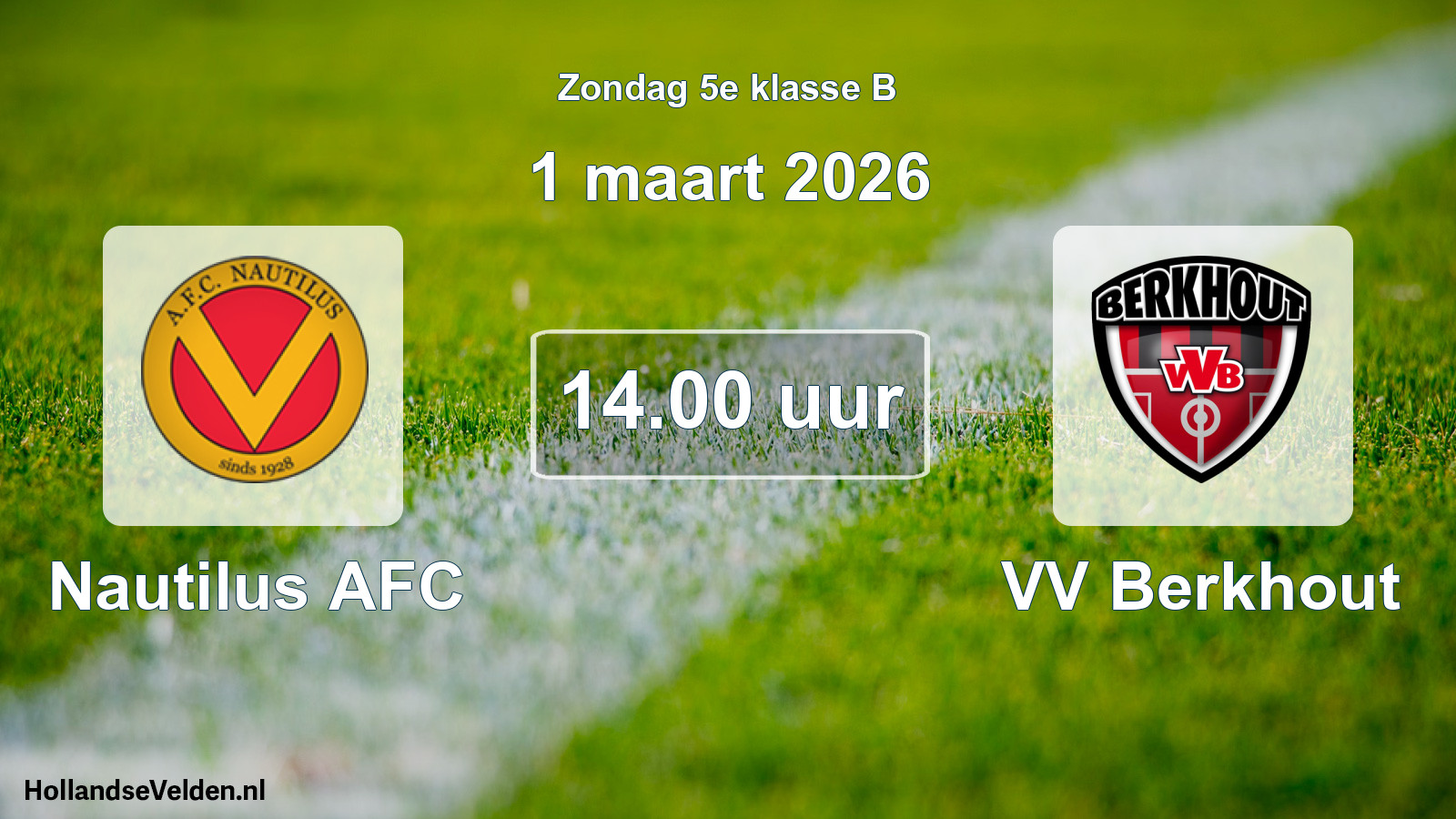 Scheduled Match: Nautilus AFC - VV Berkhout (1 March 2026)