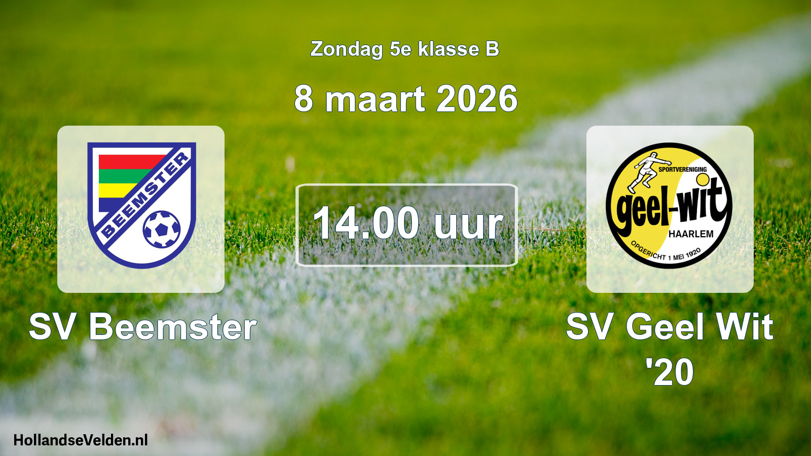 Scheduled Match: SV Beemster - SV Geel Wit '20 (8 March 2026)