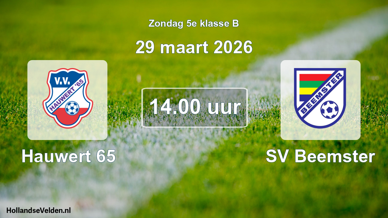 Scheduled Match: Hauwert 65 - SV Beemster (29 March 2026)