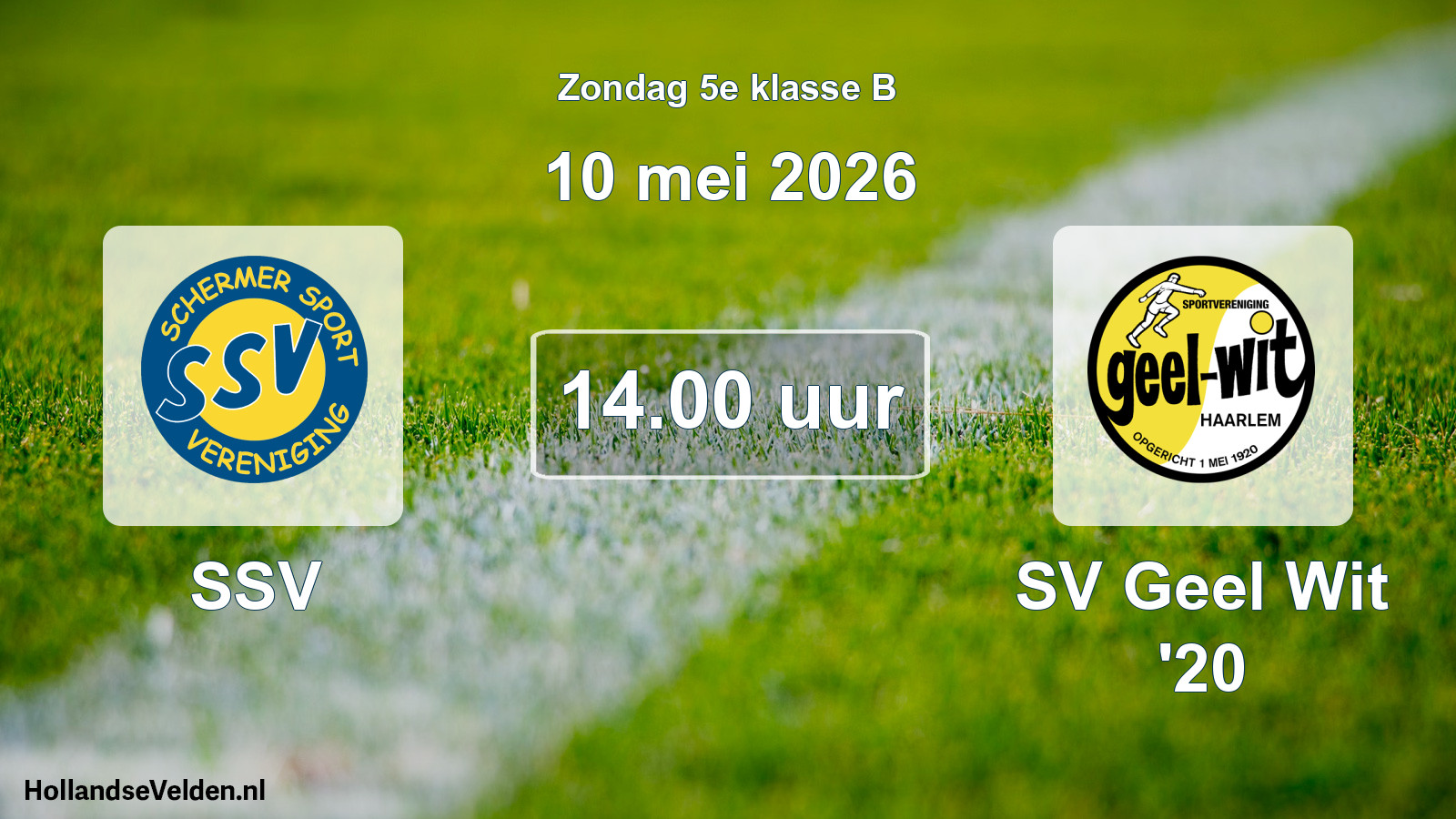 Scheduled Match: SSV - SV Geel Wit '20 (10 May 2026)