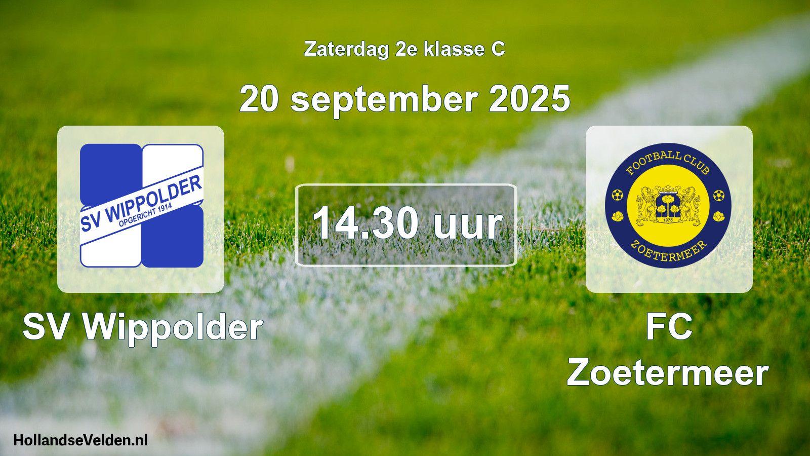 Geplande wedstrijd: SV Wippolder - FC Zoetermeer (20 september 2025)