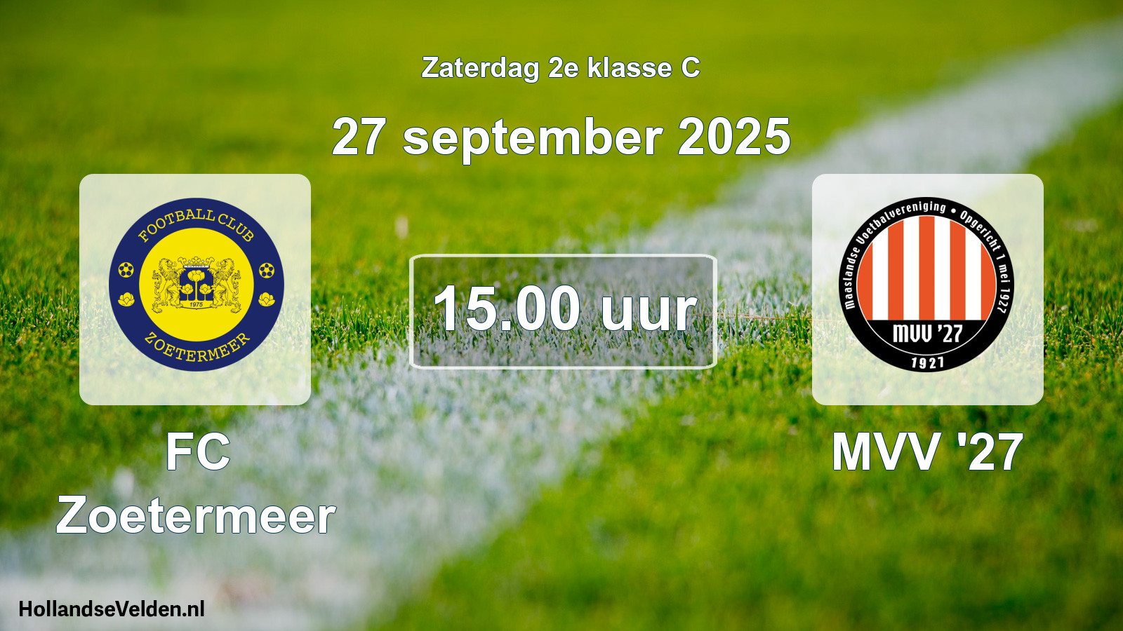 Geplande wedstrijd: FC Zoetermeer - MVV '27 (27 september 2025)