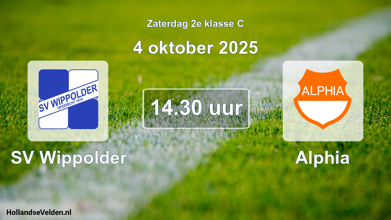 Geplande wedstrijd: SV Wippolder - Alphia (4 oktober 2025)