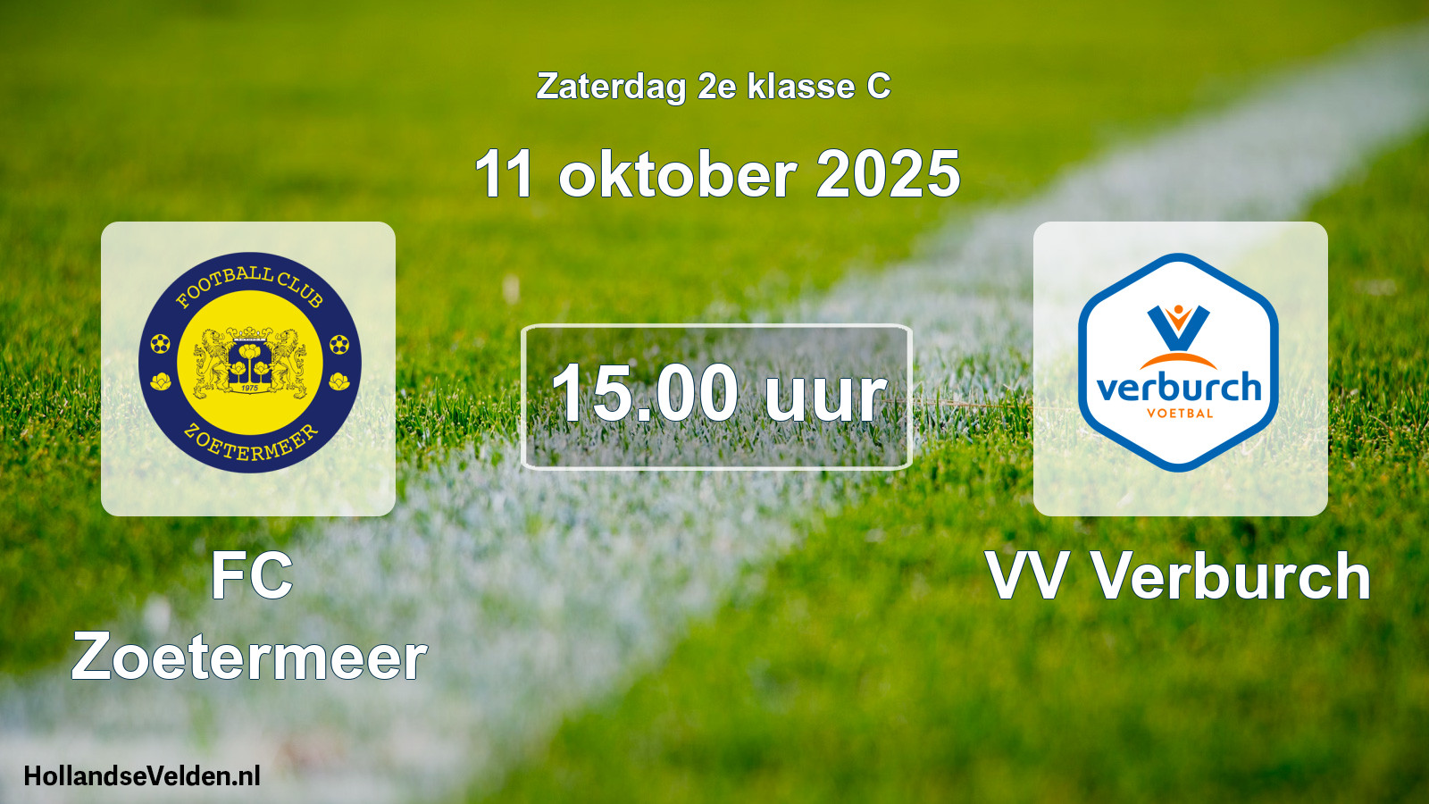 Geplande wedstrijd: FC Zoetermeer - VV Verburch (11 oktober 2025)