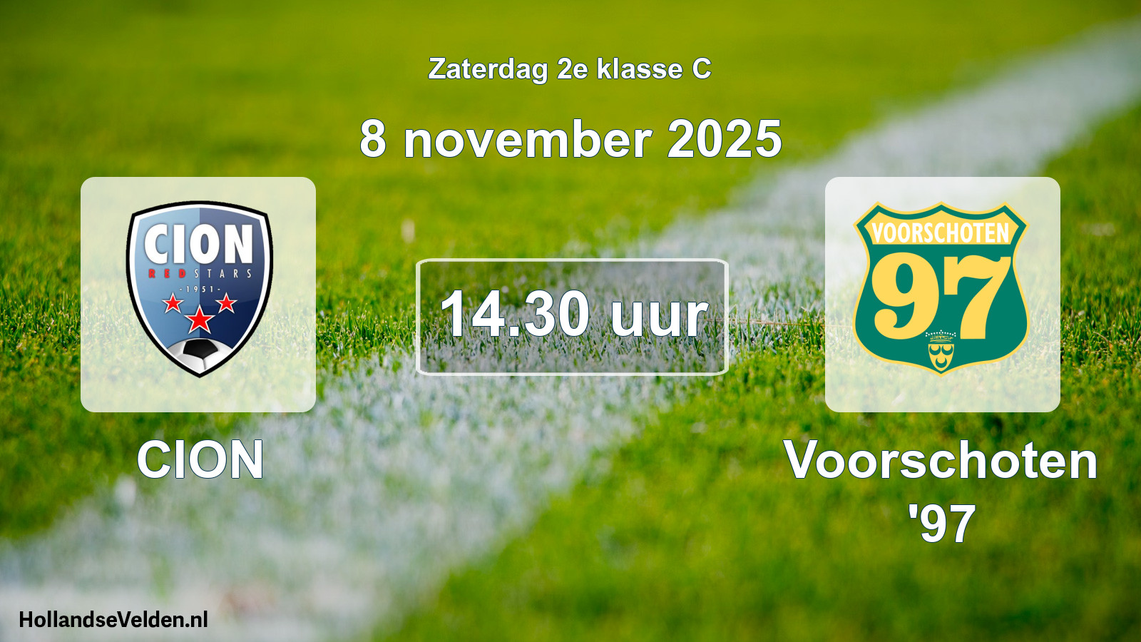 Geplande wedstrijd: CION - Voorschoten '97 (8 november 2025)