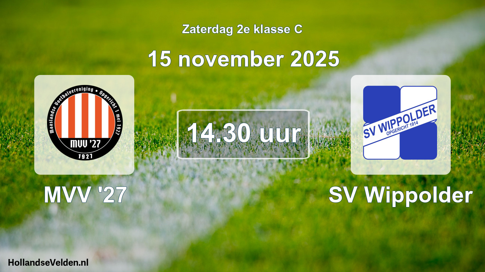 Geplande wedstrijd: MVV '27 - SV Wippolder (15 november 2025)
