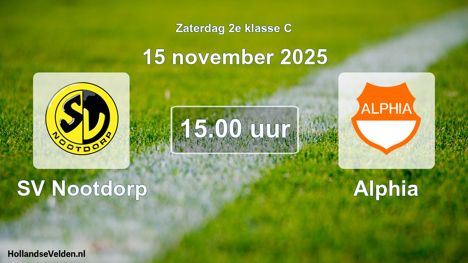 Scheduled Match: SV Nootdorp - Alphia (15 November 2025)