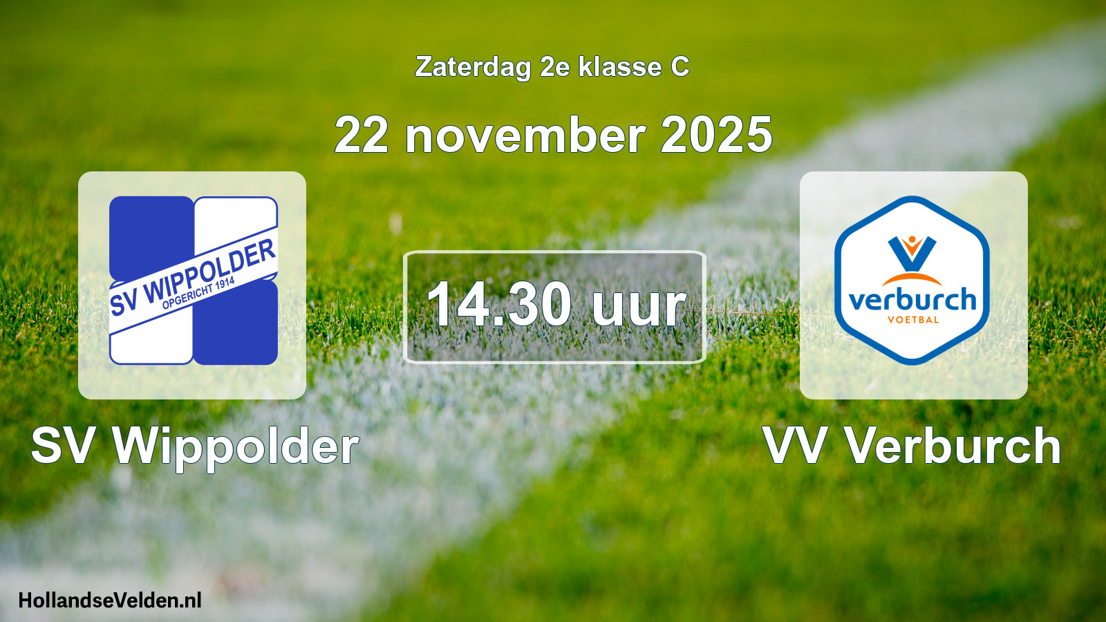 Geplande wedstrijd: SV Wippolder - VV Verburch (22 november 2025)