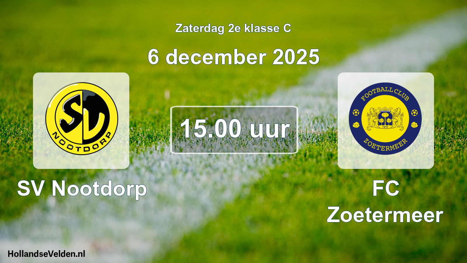 Geplande wedstrijd: SV Nootdorp - FC Zoetermeer (6 december 2025)