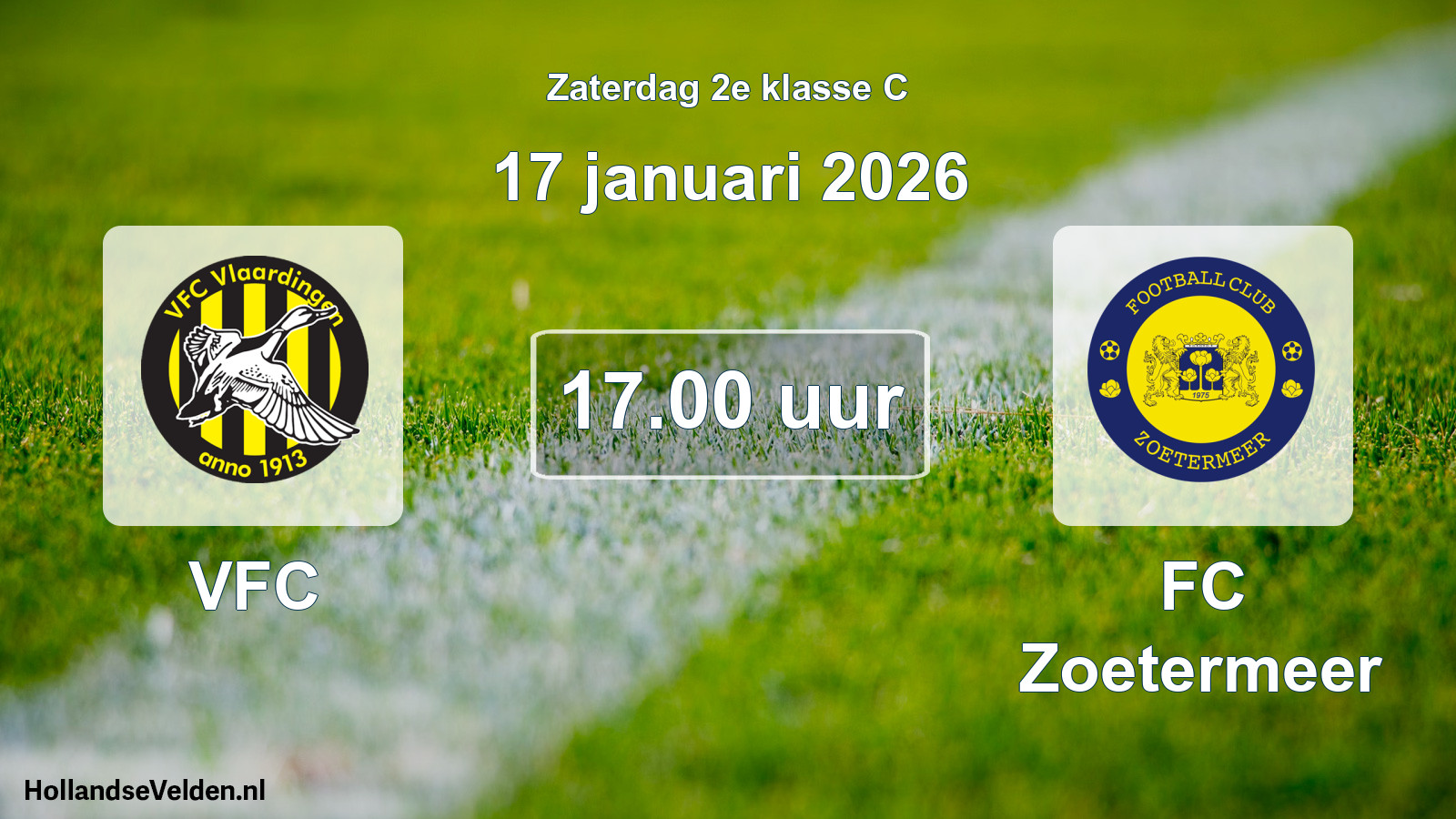 Geplande wedstrijd: VFC - FC Zoetermeer (17 januari 2026)