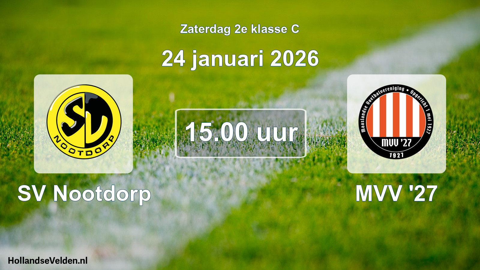 Scheduled Match: SV Nootdorp - MVV '27 (24 January 2026)