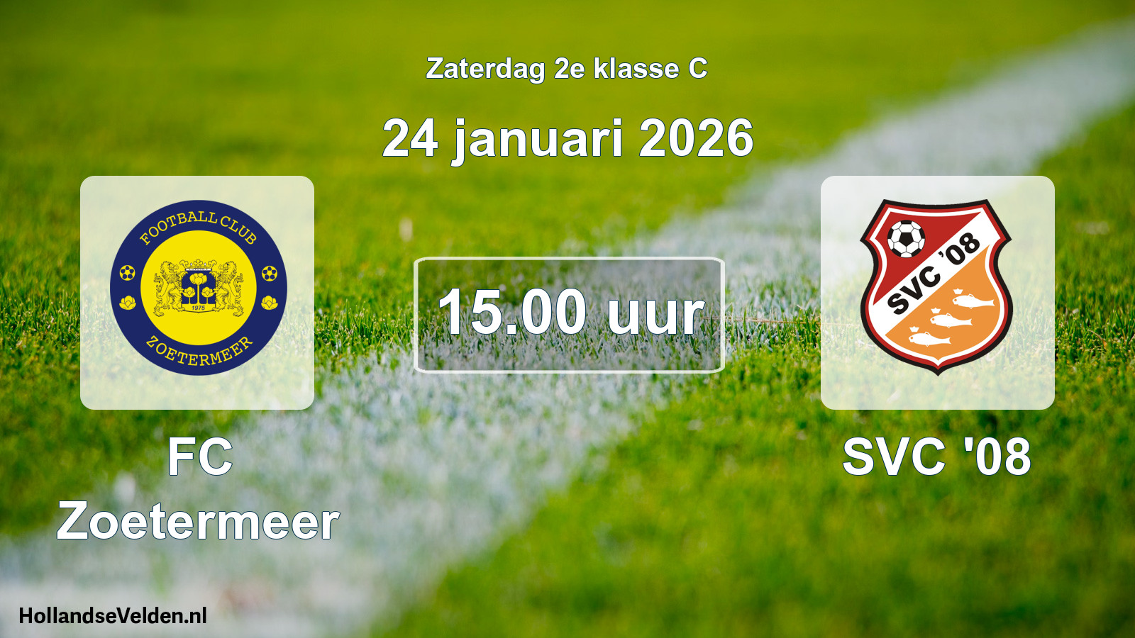 Geplande wedstrijd: FC Zoetermeer - SVC '08 (24 januari 2026)