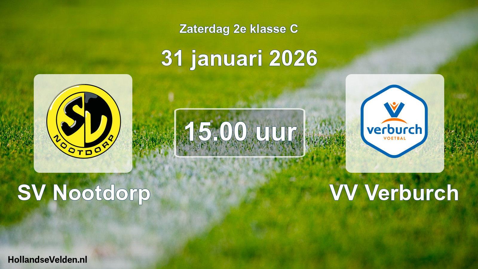 Geplande wedstrijd: SV Nootdorp - VV Verburch (31 januari 2026)