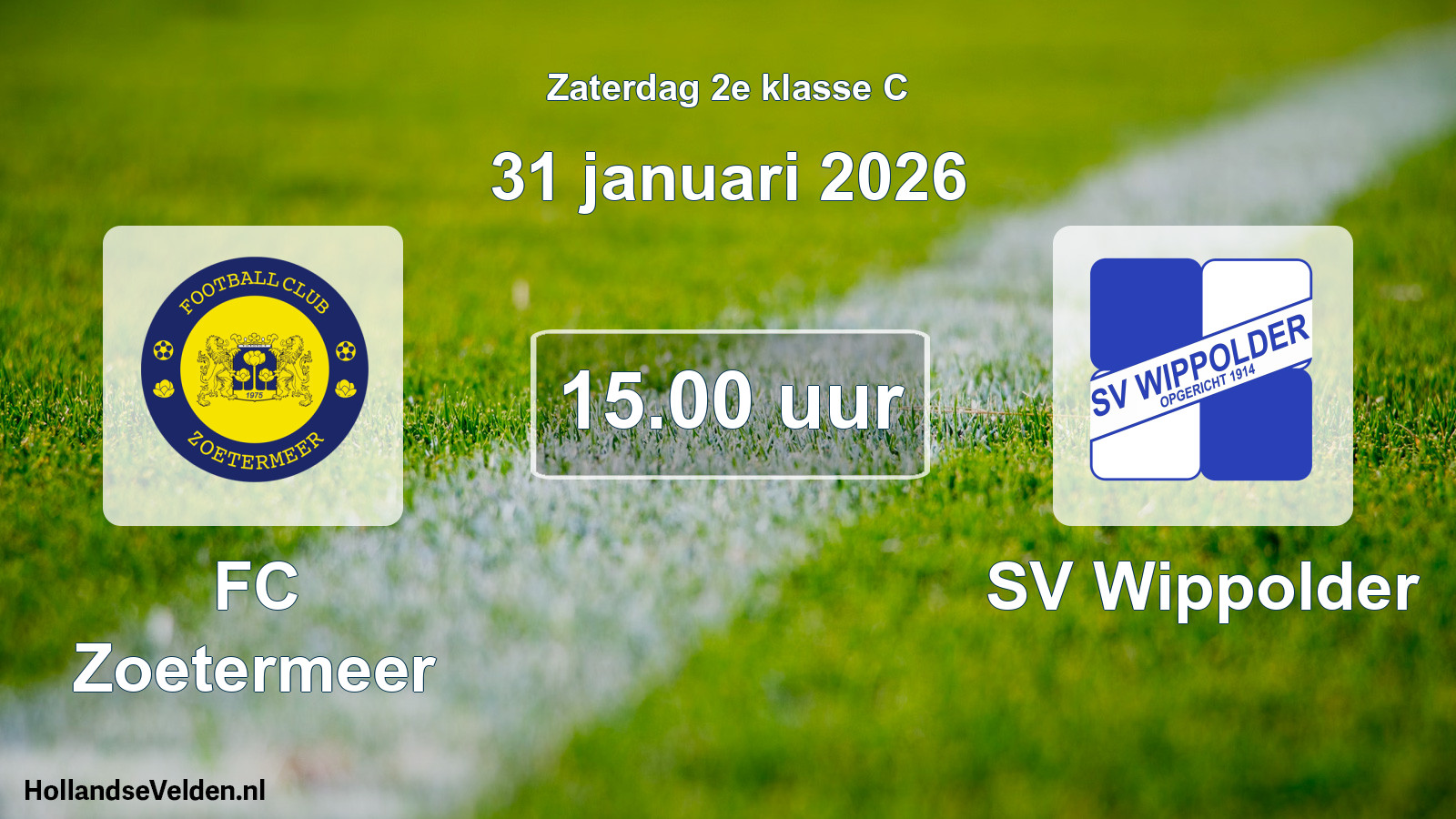 Geplande wedstrijd: FC Zoetermeer - SV Wippolder (31 januari 2026)