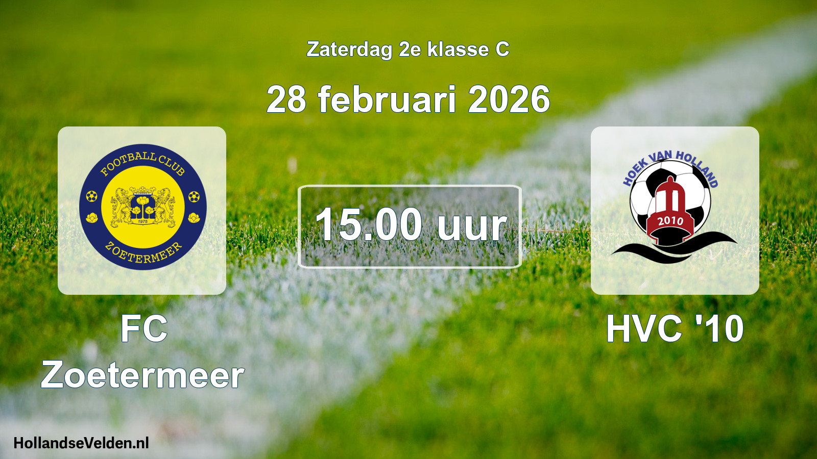 Geplande wedstrijd: FC Zoetermeer - HVC '10 (28 februari 2026)