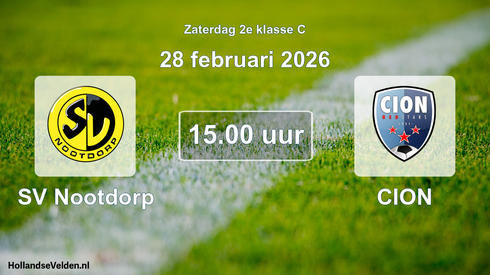 Geplande wedstrijd: SV Nootdorp - CION (28 februari 2026)