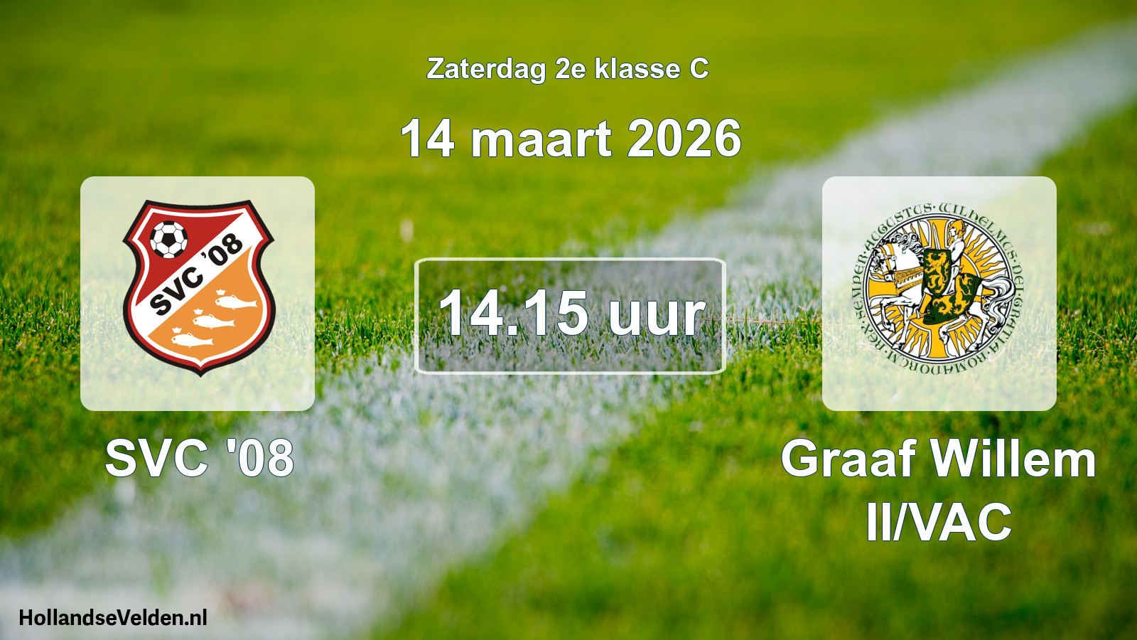 Geplande wedstrijd: SVC '08 - Graaf Willem II/VAC (14 maart 2026)