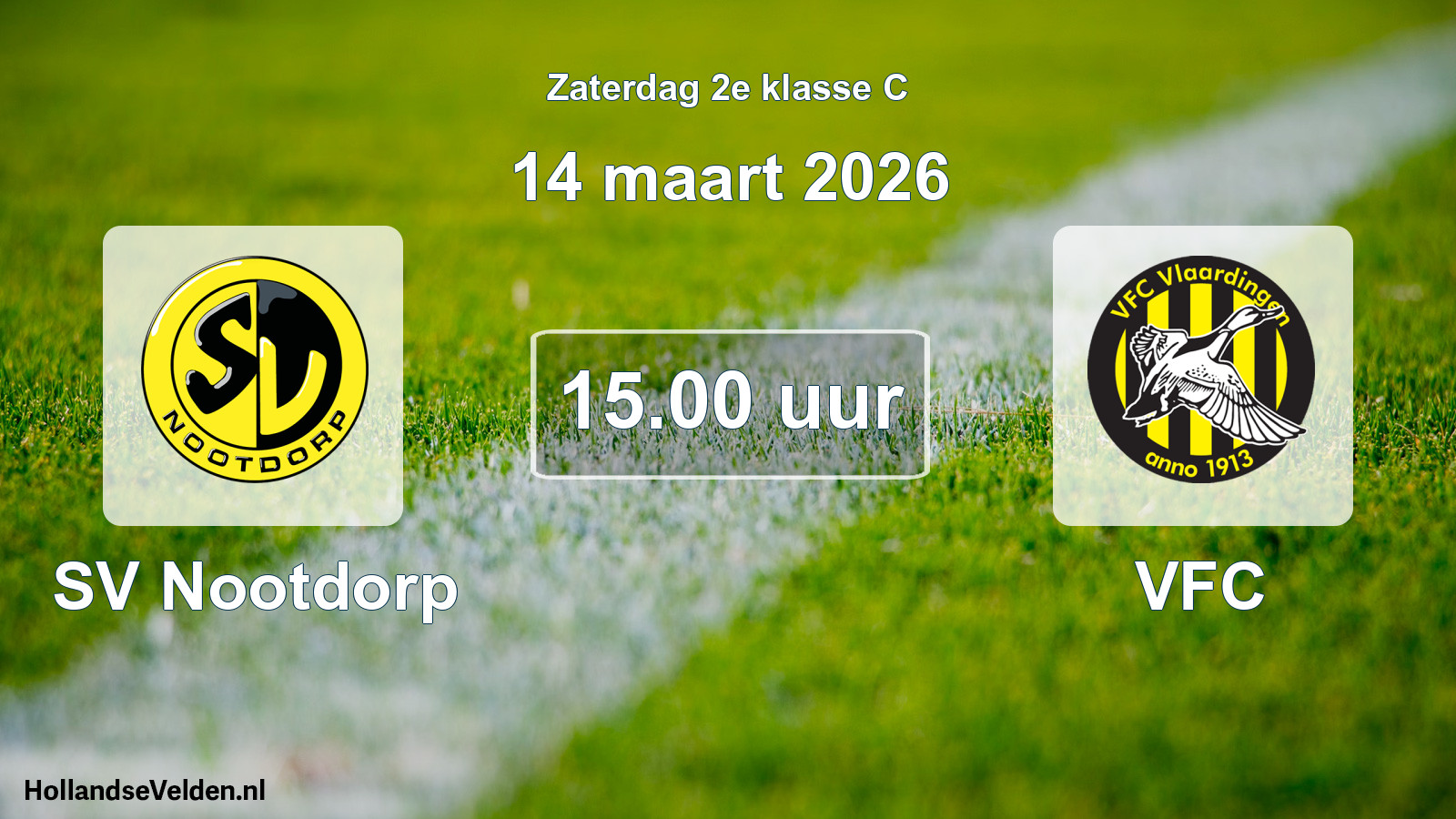 Geplande wedstrijd: SV Nootdorp - VFC (14 maart 2026)