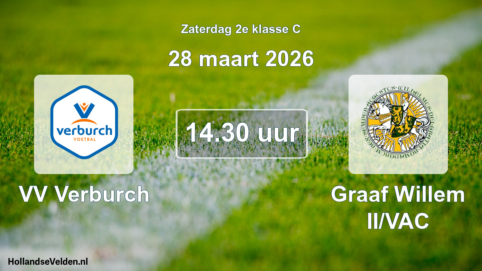 Geplande wedstrijd: VV Verburch - Graaf Willem II/VAC (28 maart 2026)