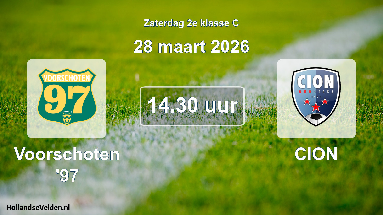 Geplande wedstrijd: Voorschoten '97 - CION (28 maart 2026)