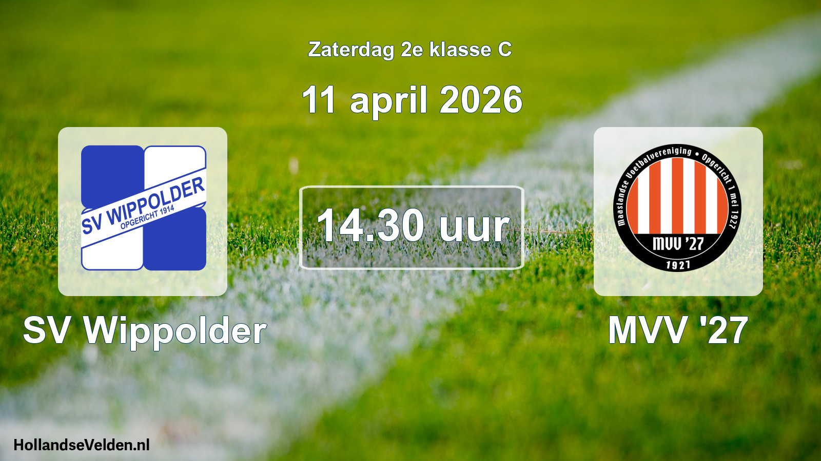 Geplande wedstrijd: SV Wippolder - MVV '27 (11 april 2026)