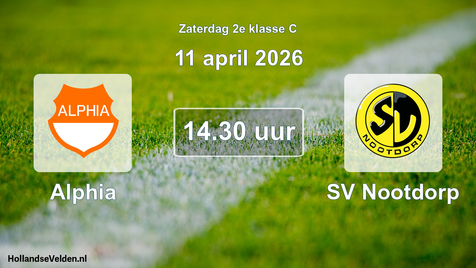 Geplande wedstrijd: Alphia - SV Nootdorp (11 april 2026)