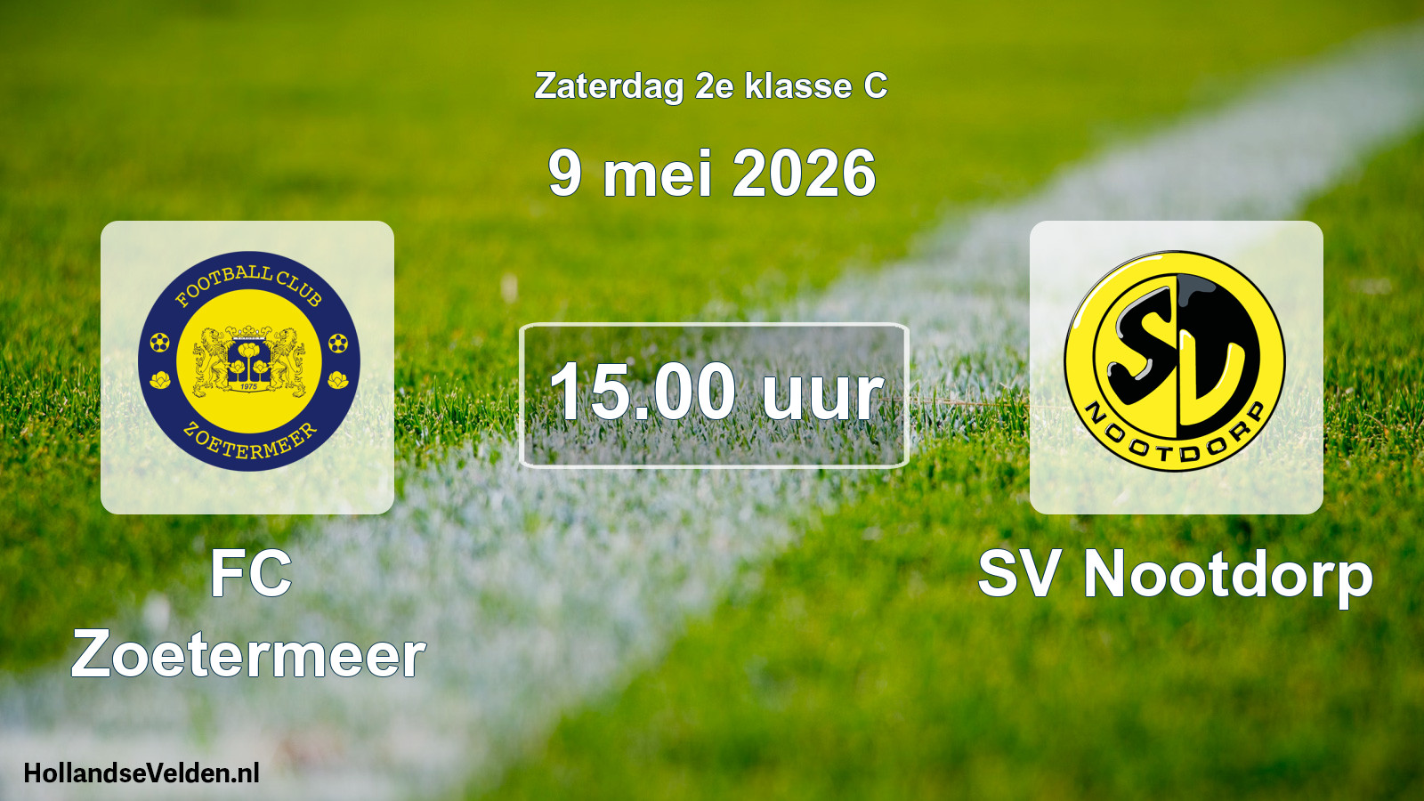 Geplande wedstrijd: FC Zoetermeer - SV Nootdorp (9 mei 2026)