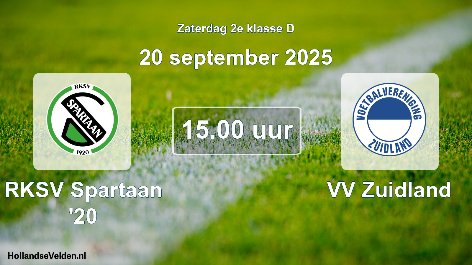 Scheduled Match: RKSV Spartaan '20 - VV Zuidland (20 September 2025)