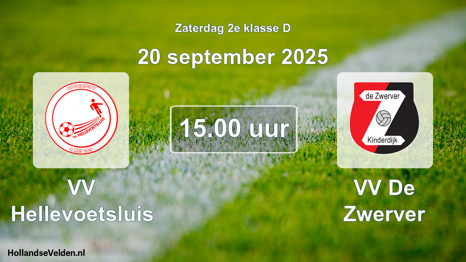 Scheduled Match: VV Hellevoetsluis - VV De Zwerver (20 September 2025)