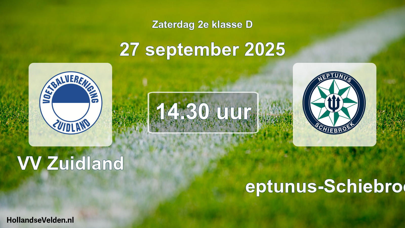 Scheduled Match: VV Zuidland - Neptunus-Schiebroek (27 September 2025)