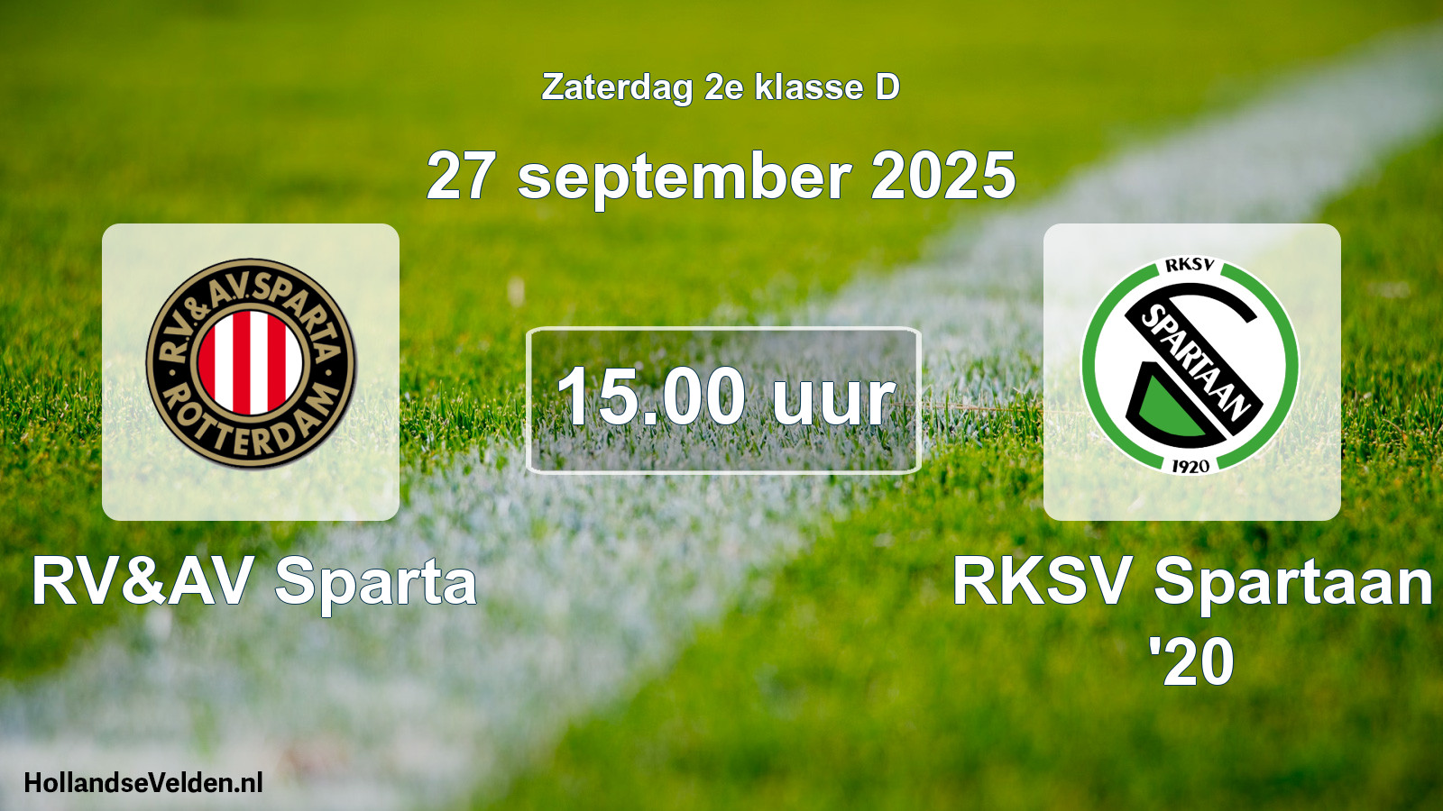 Scheduled Match: RV&AV Sparta - RKSV Spartaan '20 (27 September 2025)