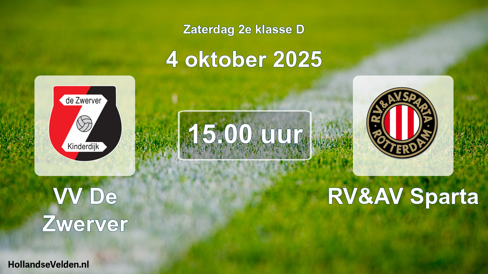 Scheduled Match: VV De Zwerver - RV&AV Sparta (4 October 2025)