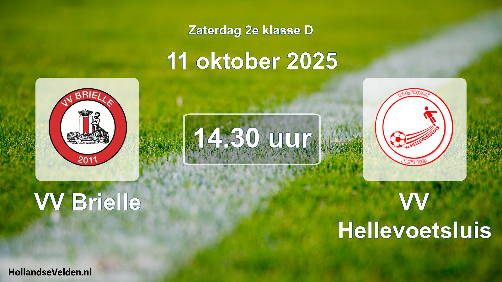 Geplande wedstrijd: VV Brielle - VV Hellevoetsluis (11 oktober 2025)