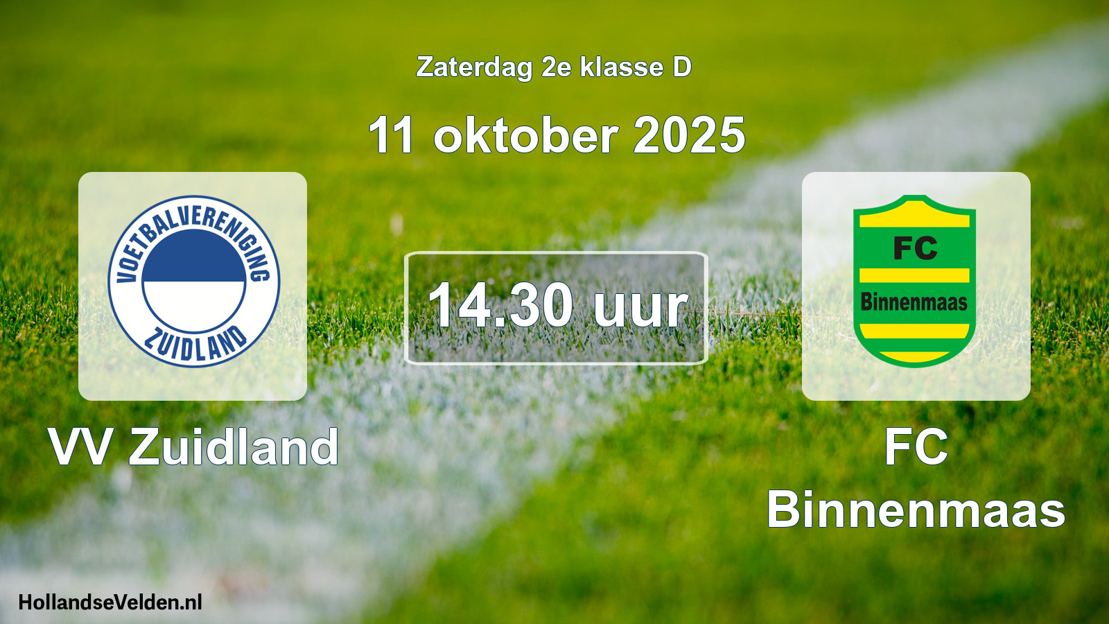 Scheduled Match: VV Zuidland - FC Binnenmaas (11 October 2025)