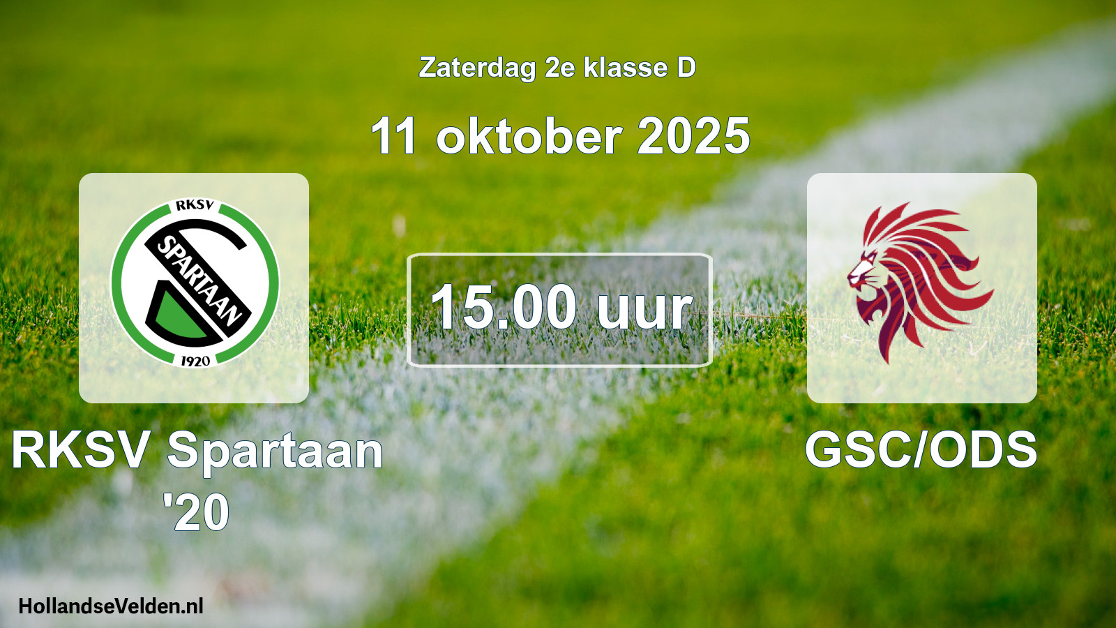 Scheduled Match: RKSV Spartaan '20 - GSC/ODS (11 October 2025)
