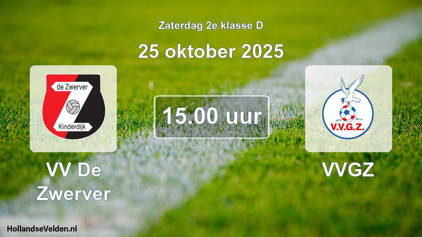 Scheduled Match: VV De Zwerver - VVGZ (25 October 2025)