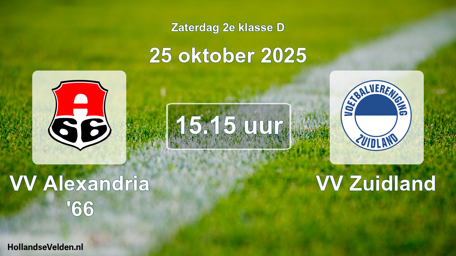 Scheduled Match: VV Alexandria '66 - VV Zuidland (25 October 2025)