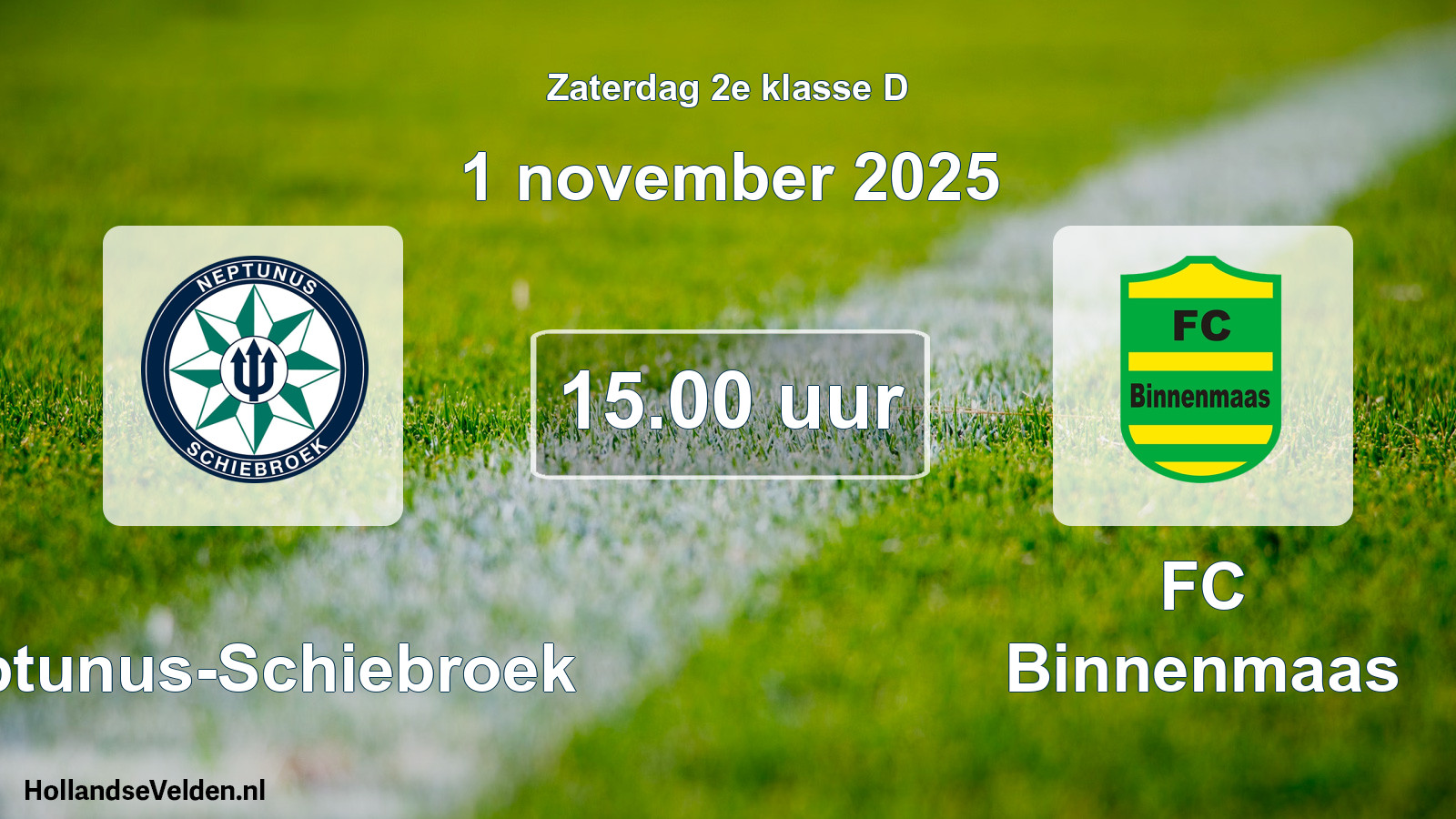 Scheduled Match: Neptunus-Schiebroek - FC Binnenmaas (1 November 2025)