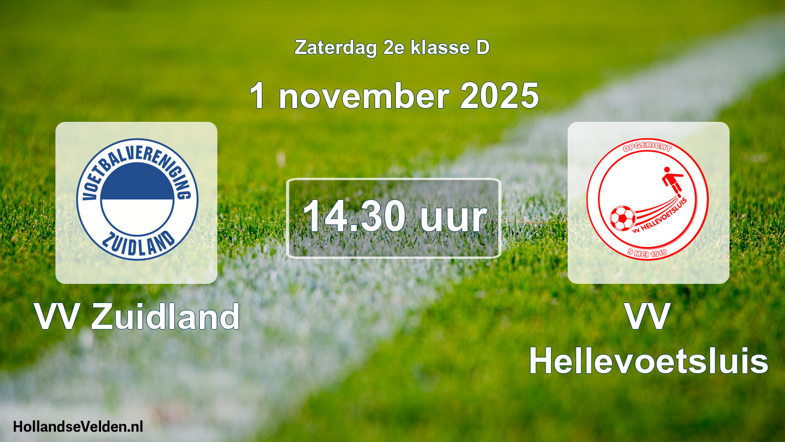 Scheduled Match: VV Zuidland - VV Hellevoetsluis (1 November 2025)