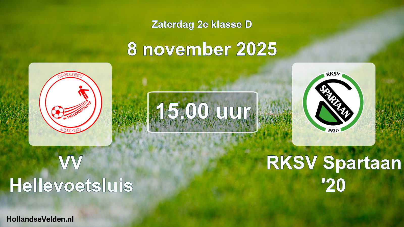 Scheduled Match: VV Hellevoetsluis - RKSV Spartaan '20 (8 November 2025)