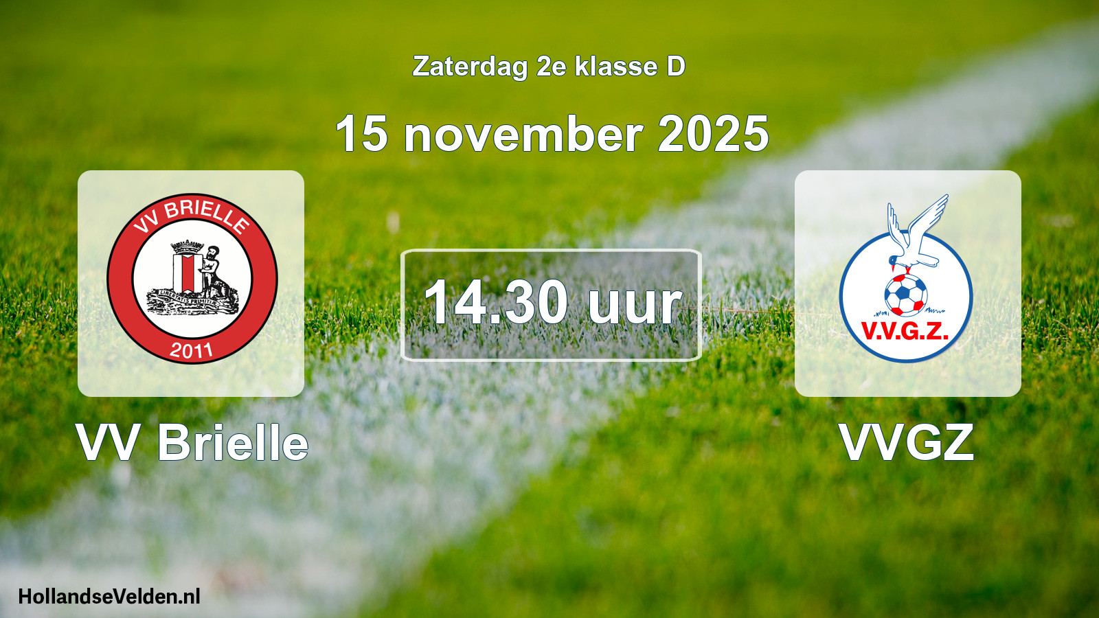 Geplande wedstrijd: VV Brielle - VVGZ (15 november 2025)