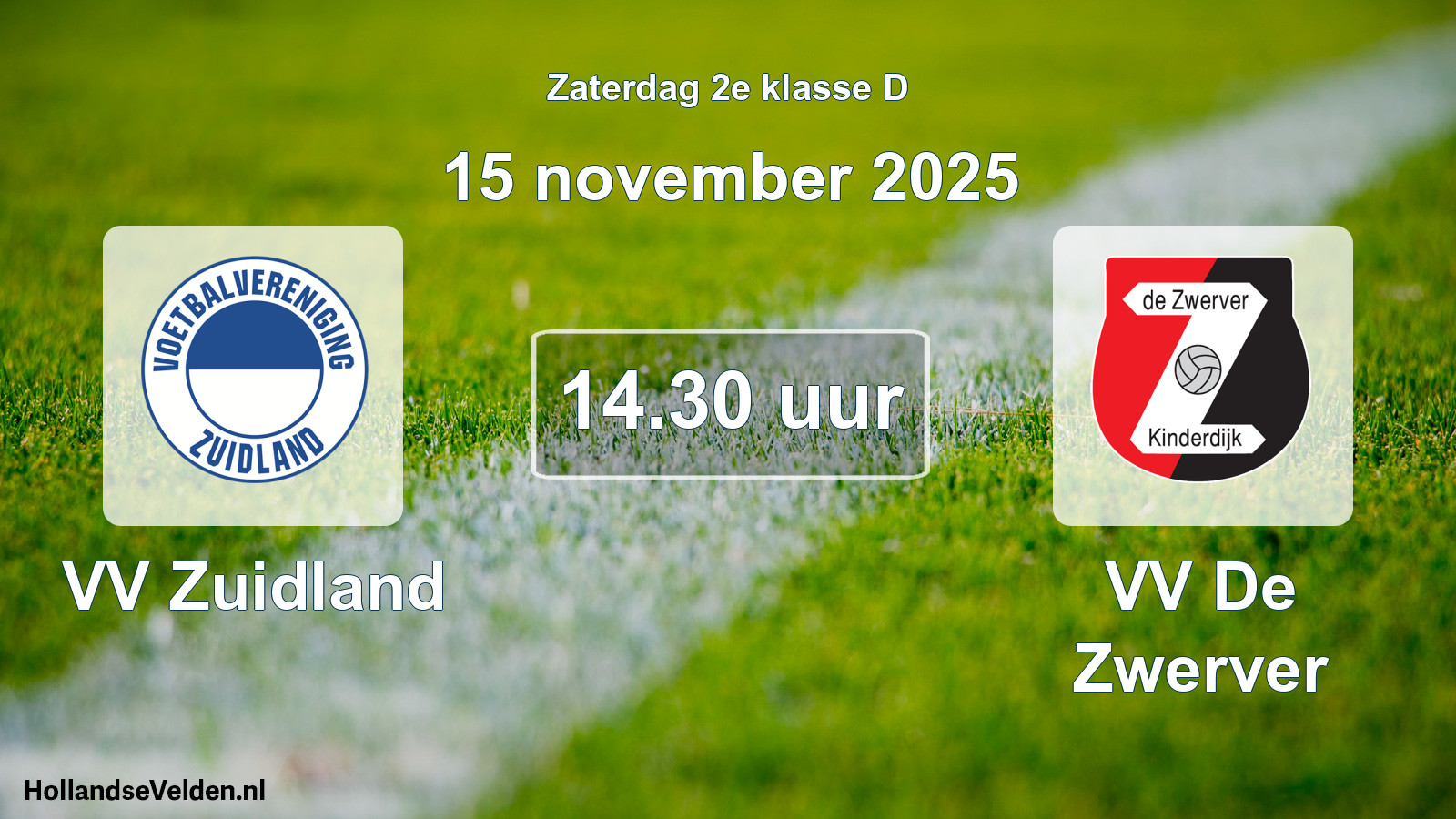 Scheduled Match: VV Zuidland - VV De Zwerver (15 November 2025)