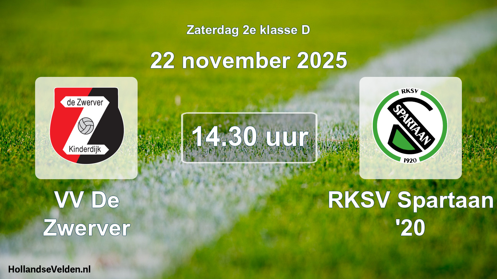 Scheduled Match: VV De Zwerver - RKSV Spartaan '20 (22 November 2025)