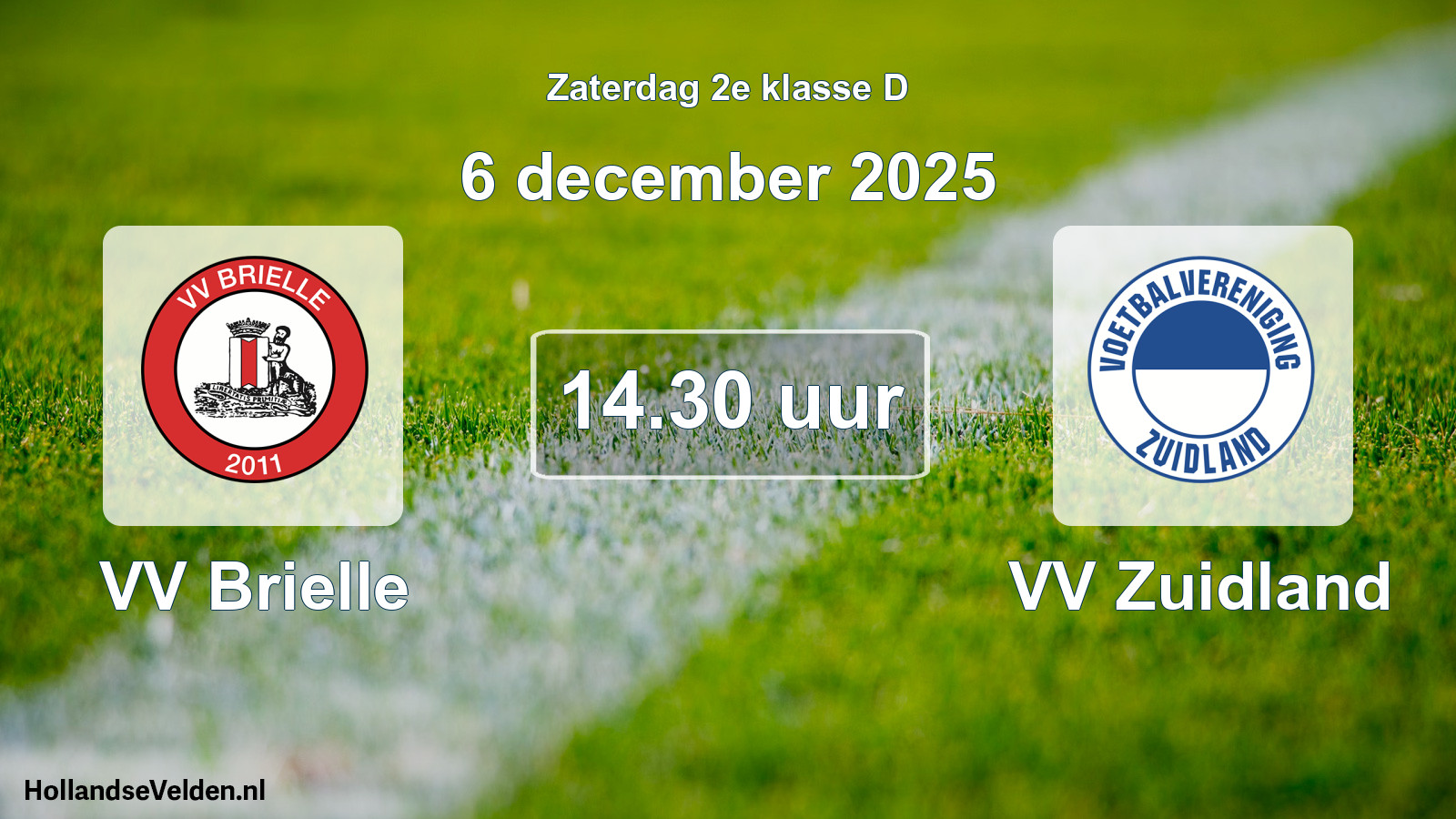 Geplande wedstrijd: VV Brielle - VV Zuidland (6 december 2025)