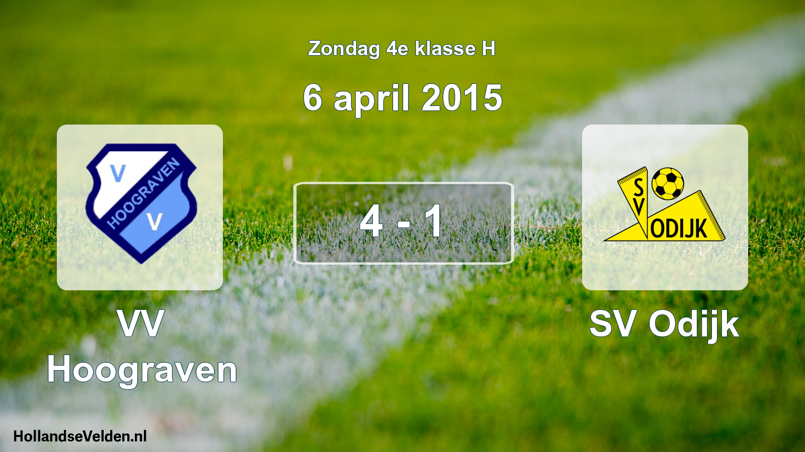 Total number of matches played: VV Hoograven - SV Odijk 4 - 1 (6 April 2015)