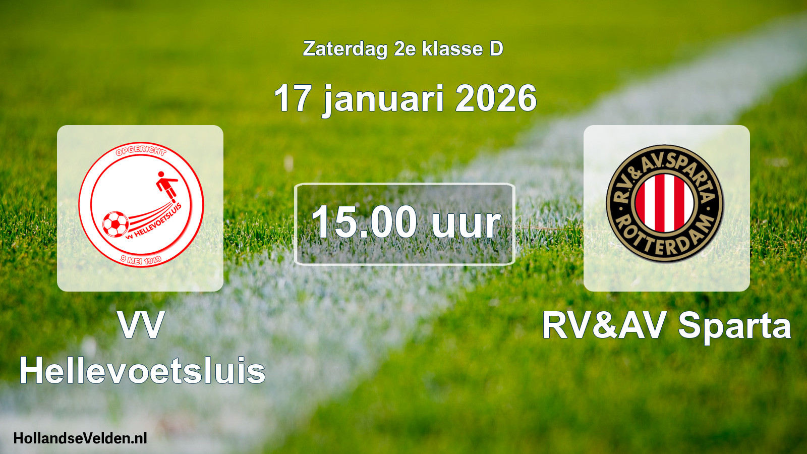 Scheduled Match: VV Hellevoetsluis - RV&AV Sparta (17 January 2026)